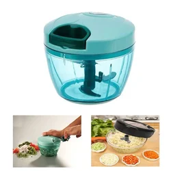 Manual Plastic Body 3 Stainless Steel Blade Vegetable Chopper Machine for Domestic Usage (Pack of 2)